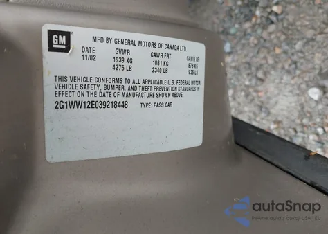 2003 Chevrolet Monte Carlo Ls from USA, damaged, VIN 2G1WW12E039218448